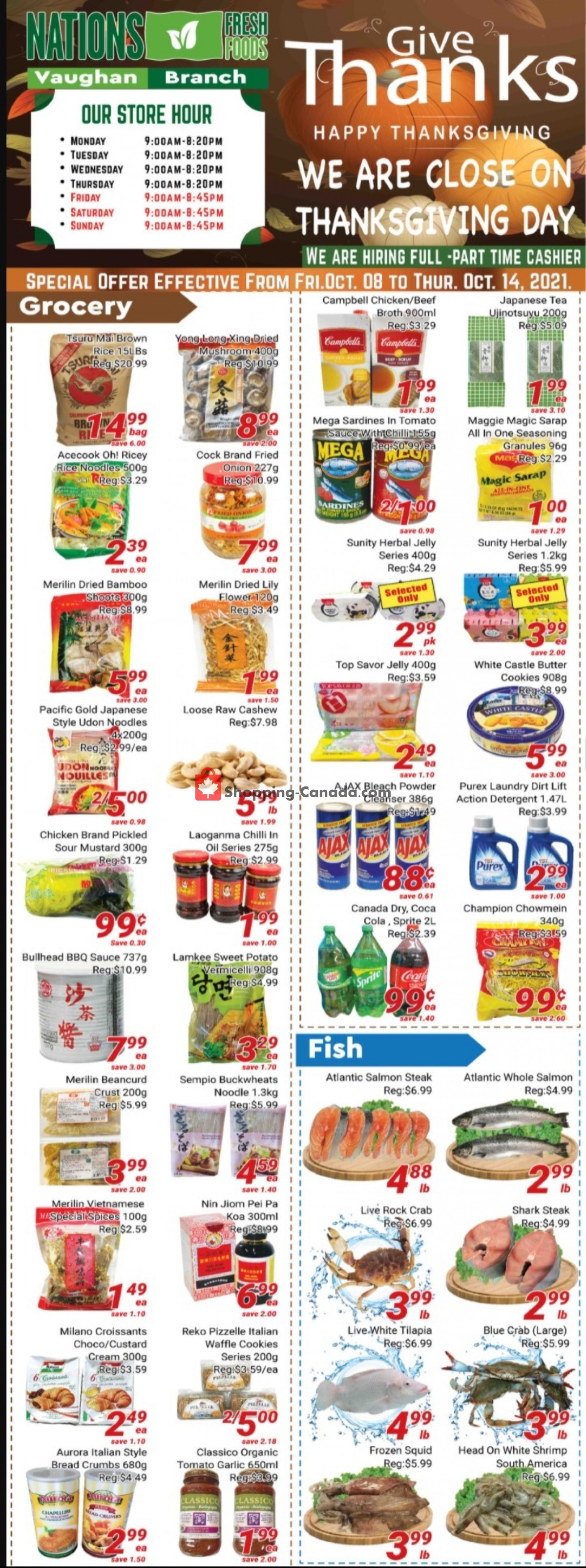 Nations Fresh Foods flyer from Friday October 8, 2021 to Thursday October 14, 2021 - page 1