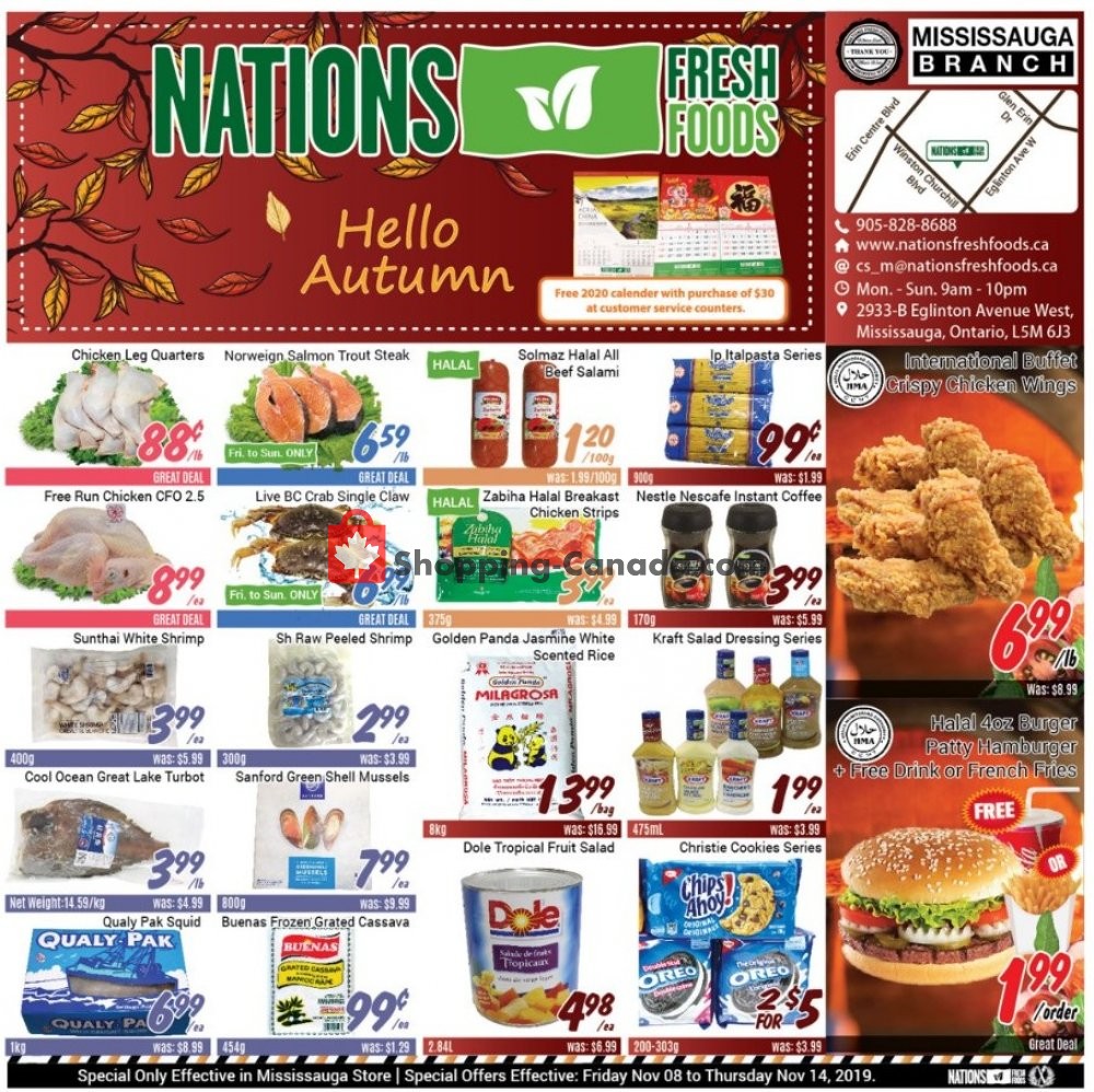 Nations Fresh Foods flyer from Friday November 8, 2019 to Thursday November 14, 2019 - page 1