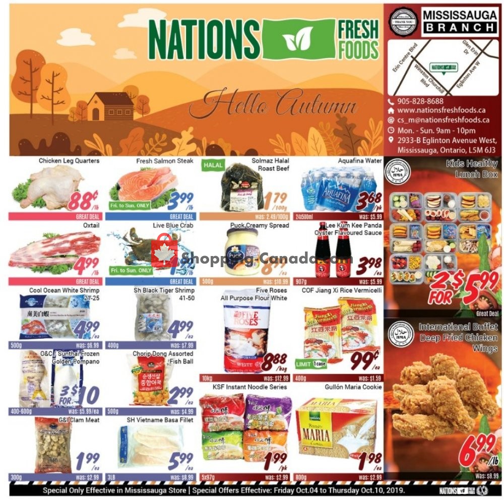 Nations Fresh Foods flyer from Friday October 4, 2019 to Thursday October 10, 2019 - page 1