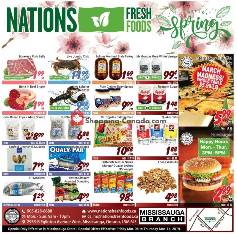 Nations Fresh Foods flyer from Friday March 8, 2019 to Thursday March 14, 2019 - page 1