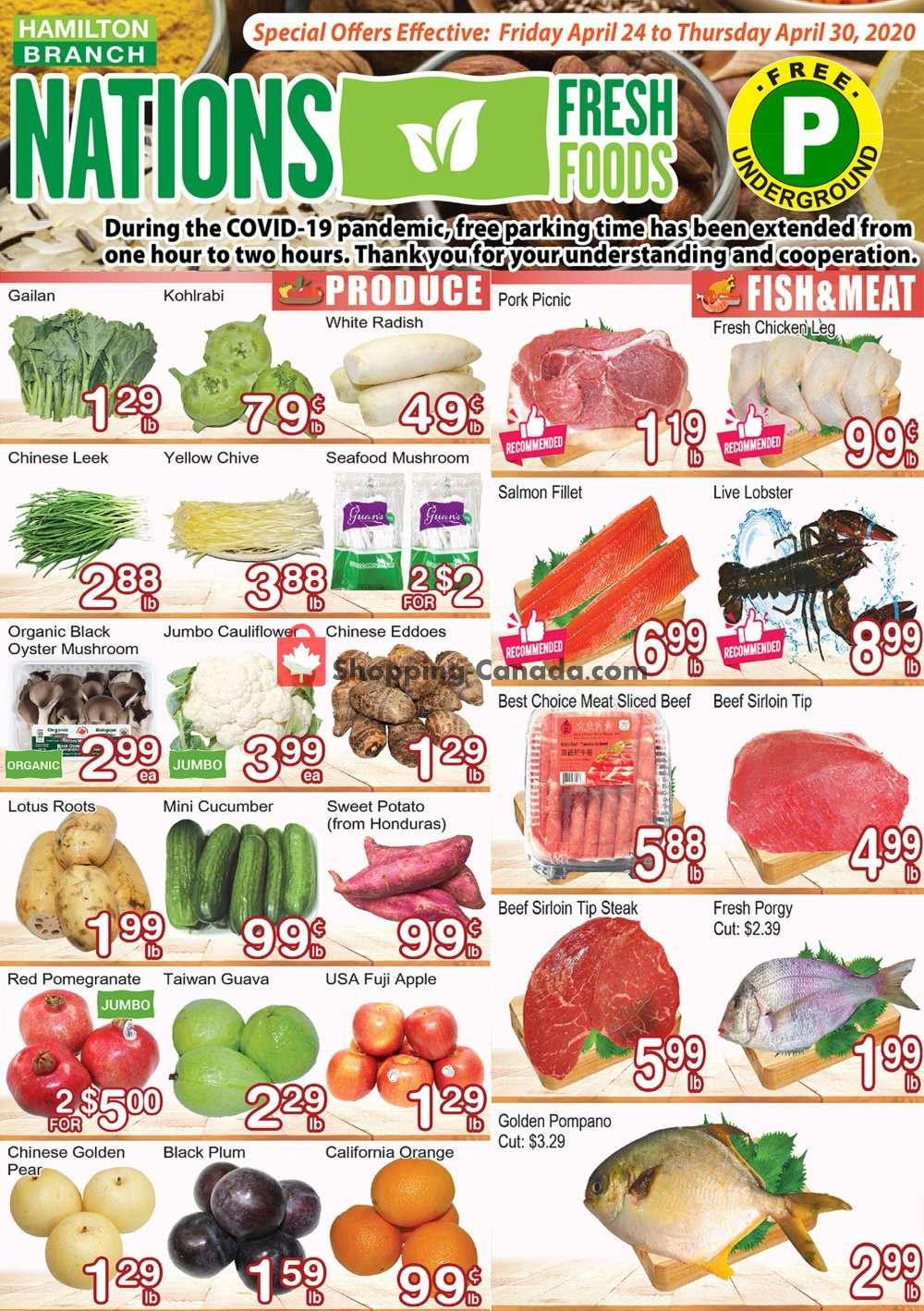 Nations Fresh Foods flyer from Friday April 24, 2020 to Thursday April 30, 2020 - page 1