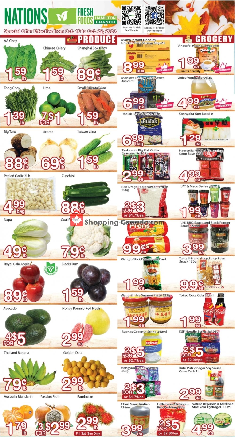 Nations Fresh Foods flyer from Friday October 16, 2020 to Thursday October 22, 2020 - page 1