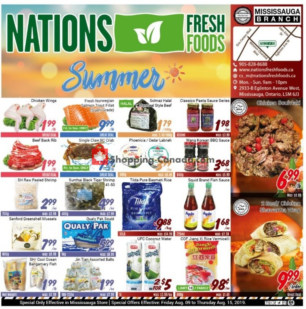 Nations Fresh Foods flyer from Friday August 9, 2019 to Thursday August 15, 2019 - page 1