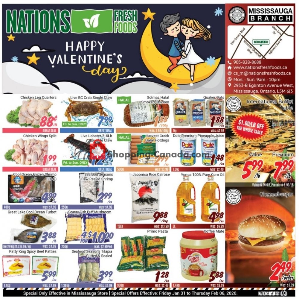 Nations Fresh Foods flyer from Friday January 31, 2020 to Thursday February 6, 2020 - page 1
