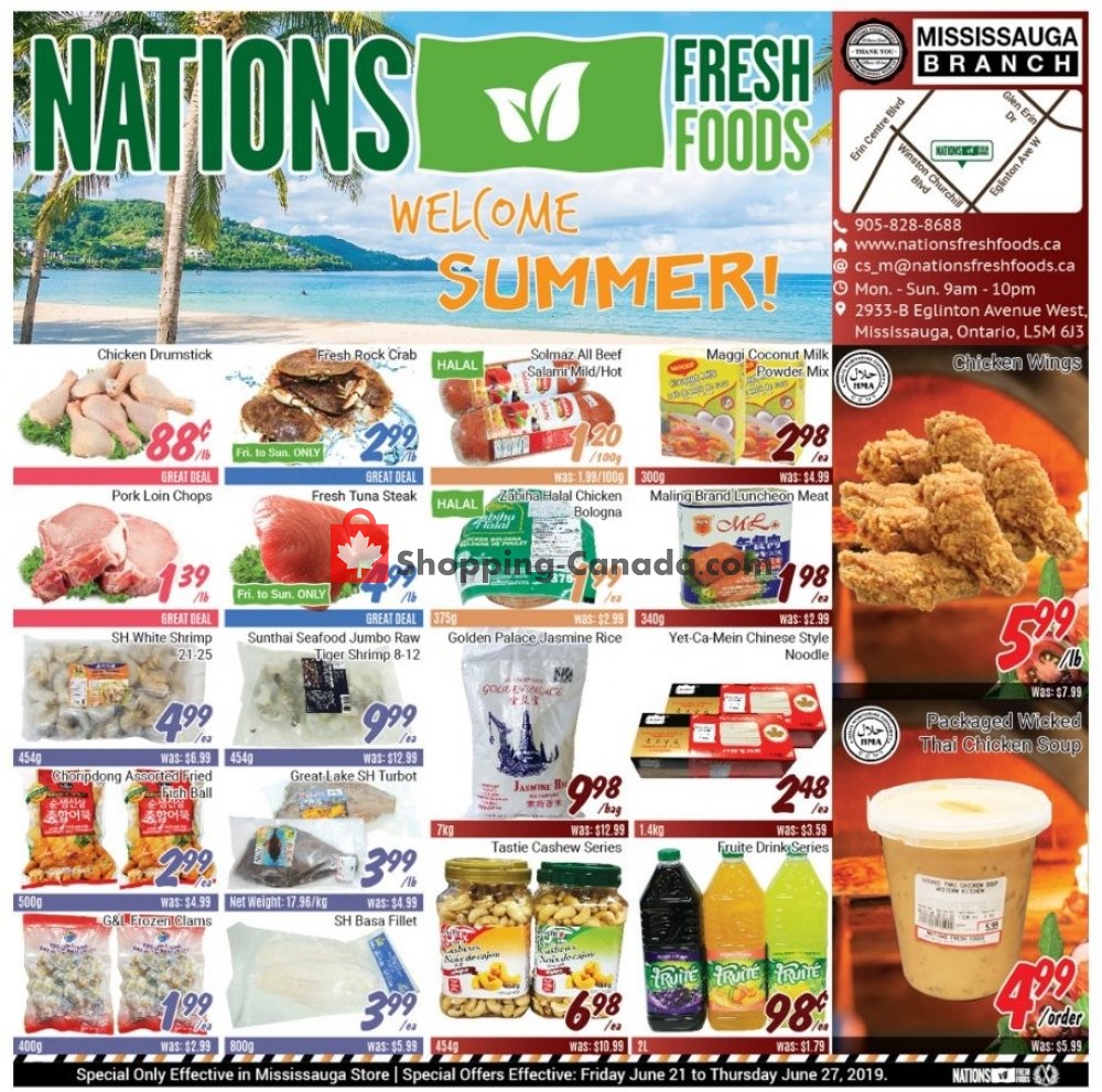 Nations Fresh Foods flyer from Friday June 21, 2019 to Thursday June 27, 2019 - page 1