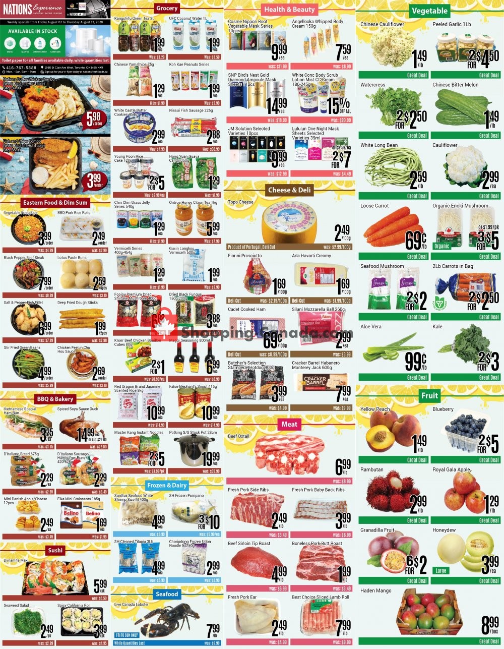 Nations Fresh Foods flyer from Friday August 7, 2020 to Thursday August 13, 2020 - page 1