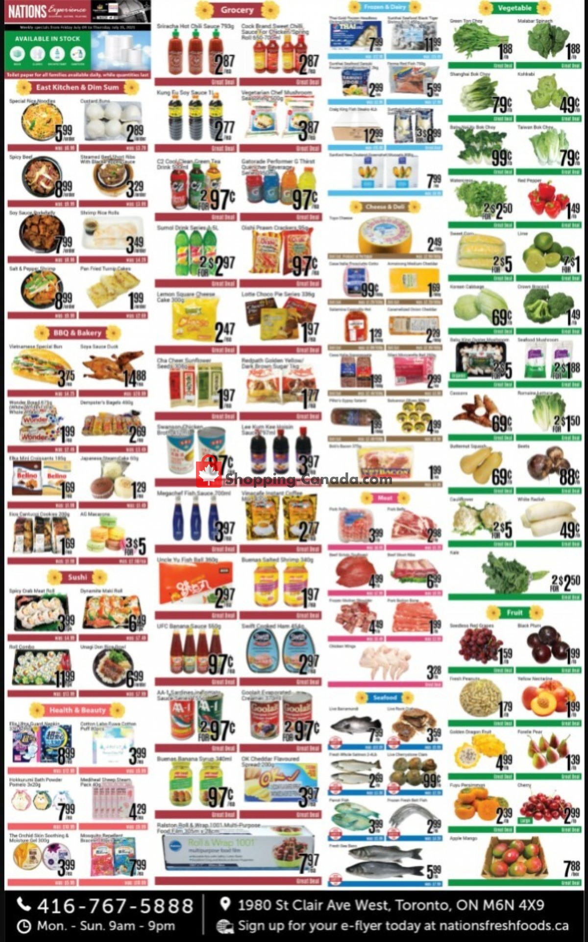 Nations Fresh Foods flyer from Friday July 9, 2021 to Thursday July 15, 2021 - page 1
