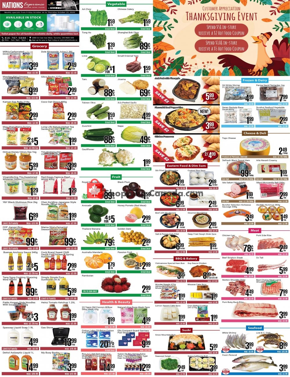 Nations Fresh Foods flyer from Friday October 16, 2020 to Thursday October 22, 2020 - page 1