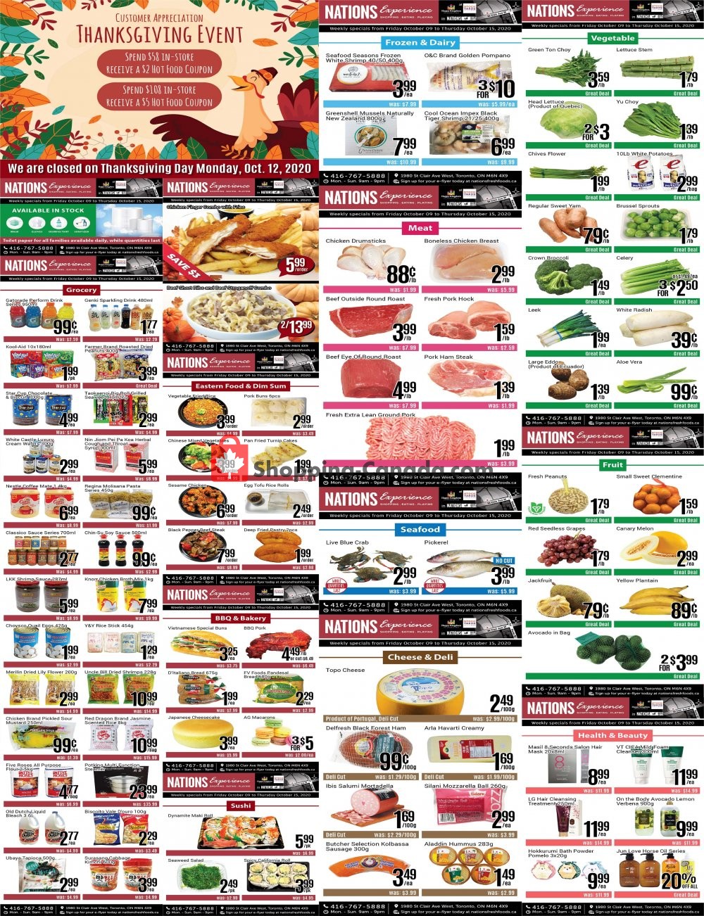 Nations Fresh Foods flyer from Friday October 9, 2020 to Thursday October 15, 2020 - page 1