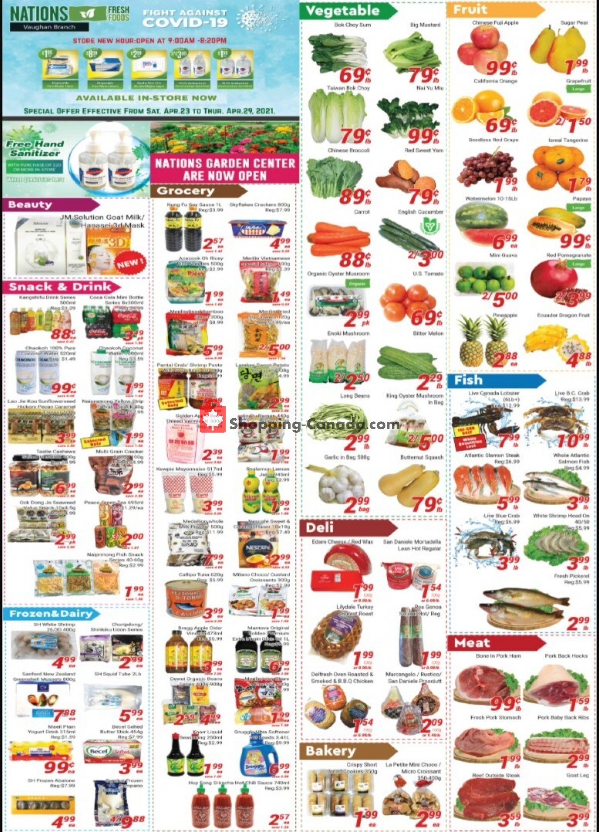 Nations Fresh Foods flyer from Friday April 23, 2021 to Thursday April 29, 2021 - page 1