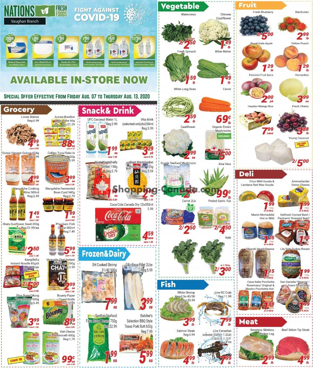 Nations Fresh Foods flyer from Friday August 7, 2020 to Thursday August 13, 2020 - page 1