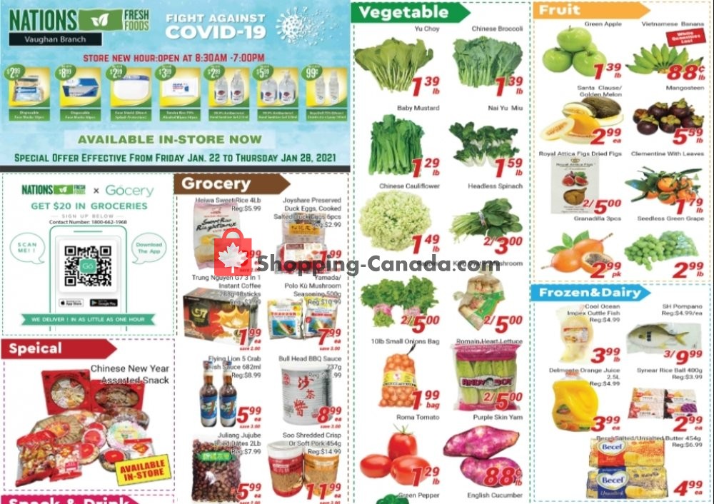 Nations Fresh Foods flyer from Friday January 22, 2021 to Thursday January 28, 2021 - page 1