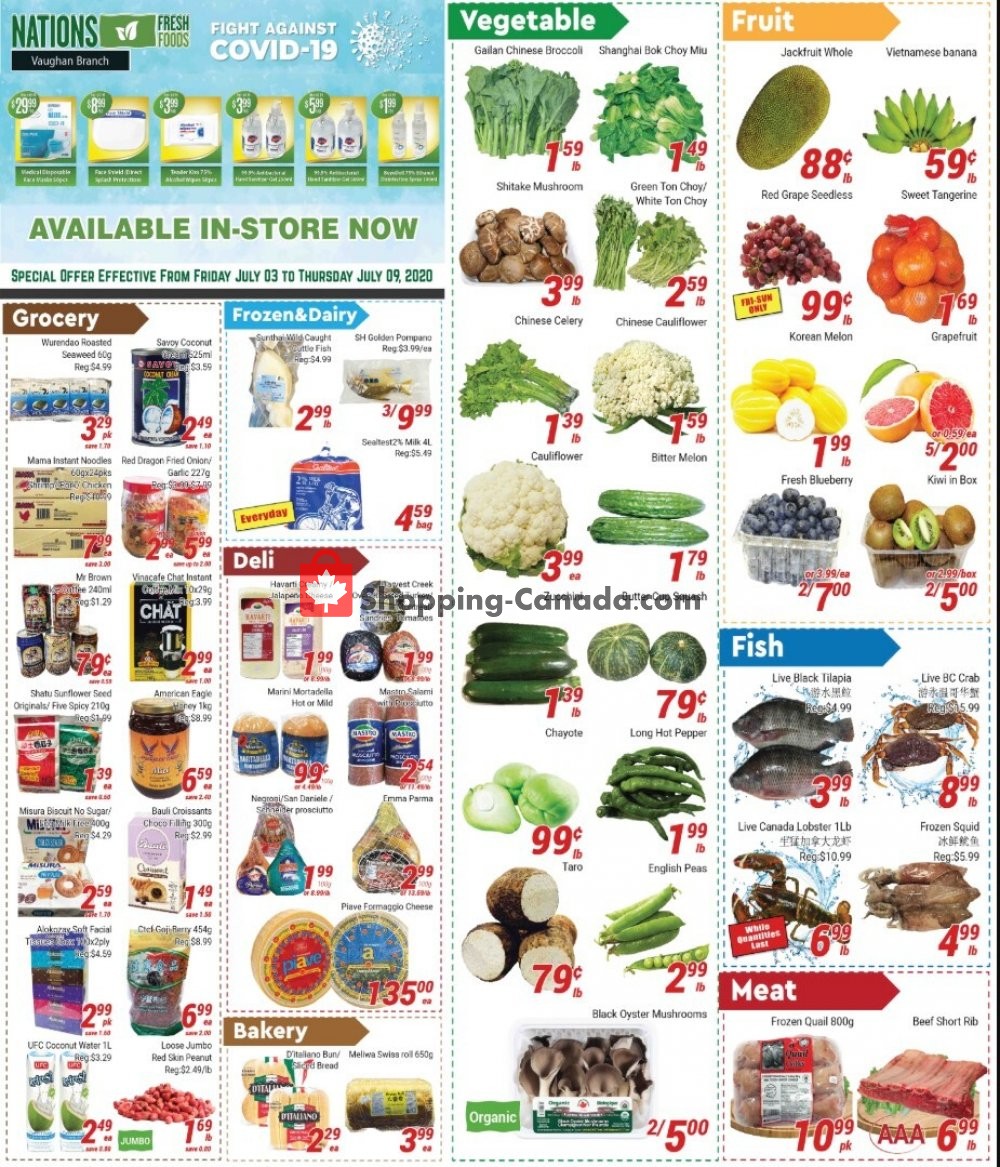 Nations Fresh Foods flyer from Friday July 3, 2020 to Thursday July 9, 2020 - page 1