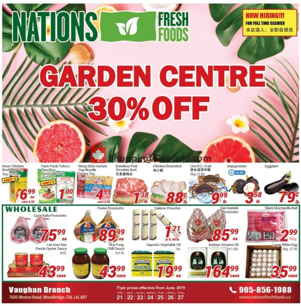 Nations Fresh Foods flyer from Friday June 21, 2019 to Thursday June 27, 2019 - page 1