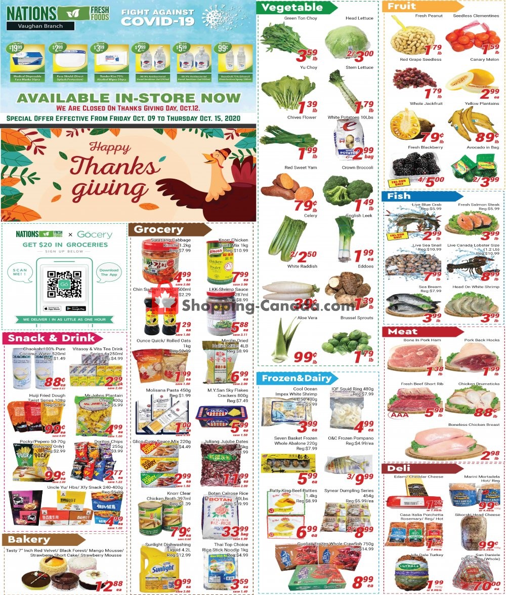 Nations Fresh Foods flyer from Friday October 9, 2020 to Thursday October 15, 2020 - page 1