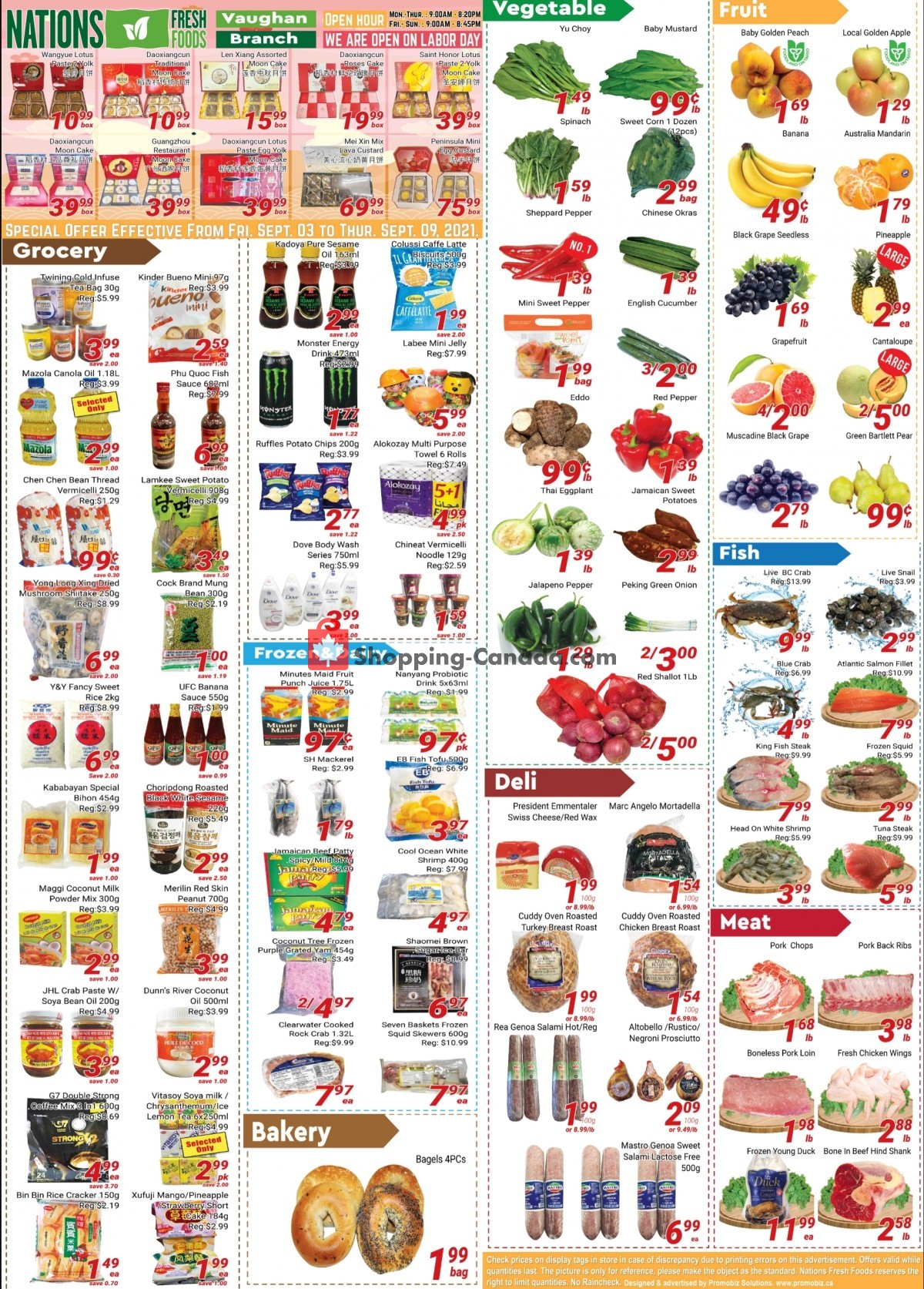 Nations Fresh Foods flyer from Friday September 3, 2021 to Thursday September 9, 2021 - page 1