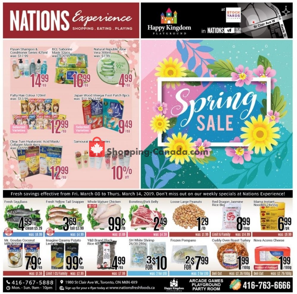 Nations Fresh Foods flyer from Friday March 8, 2019 to Thursday March 14, 2019 - page 1