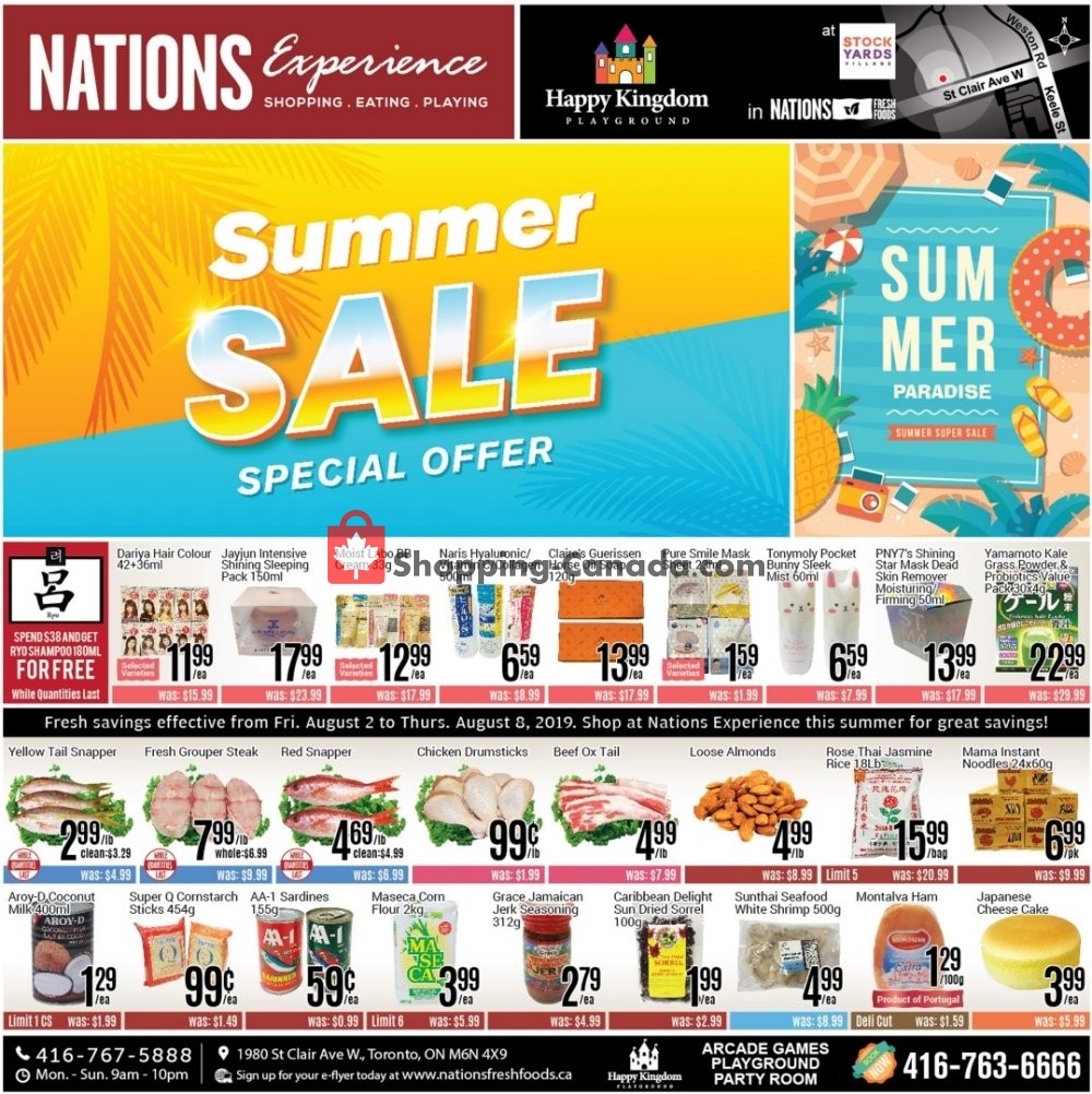 Nations Fresh Foods flyer from Friday August 2, 2019 to Thursday August 8, 2019 - page 1