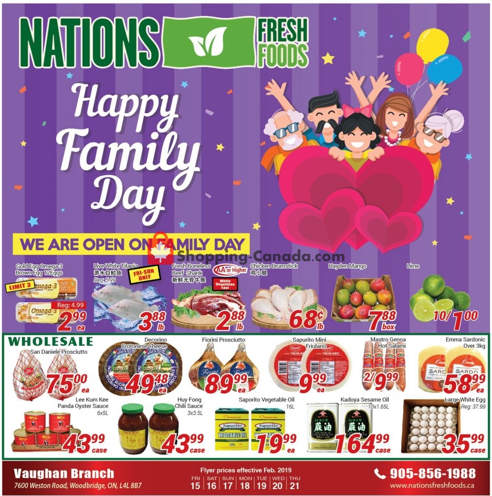 Nations Fresh Foods flyer from Friday February 15, 2019 to Thursday February 21, 2019 - page 1