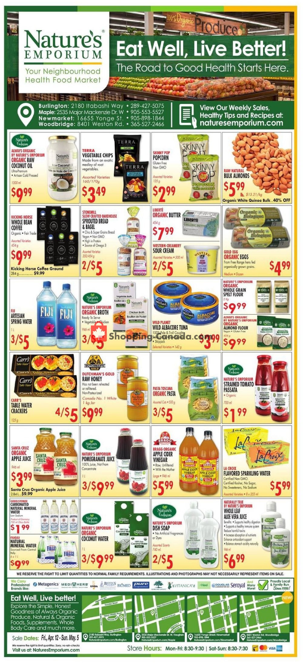 Nature's Emporium flyer from Friday April 12, 2019 to Sunday May 5, 2019 - page 1