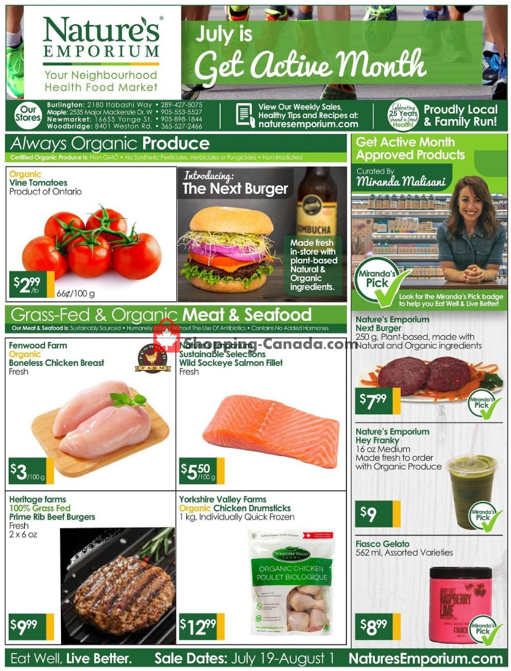 Nature's Emporium flyer from Friday July 19, 2019 to Thursday August 1, 2019 - page 1