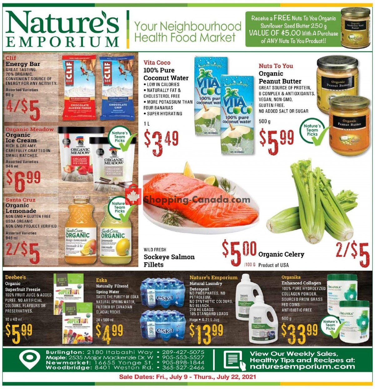 Nature's Emporium flyer from Friday July 9, 2021 to Thursday July 22, 2021 - page 1