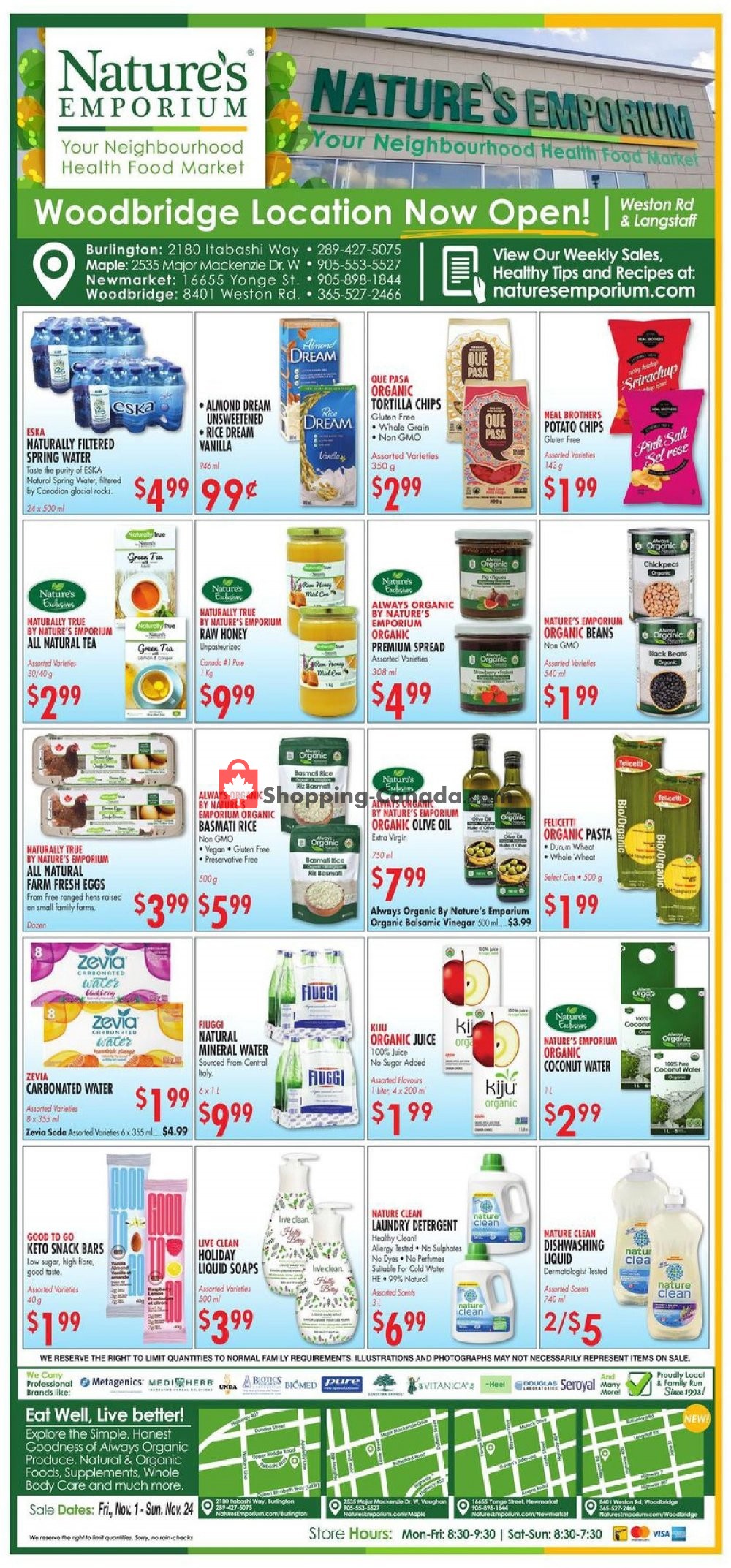 Nature's Emporium flyer from Friday November 1, 2019 to Sunday November 24, 2019 - page 1