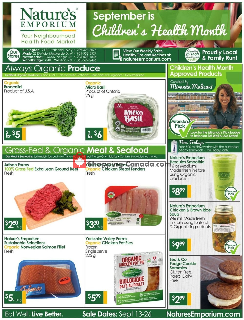 Nature's Emporium flyer from Friday September 13, 2019 to Thursday September 26, 2019 - page 1