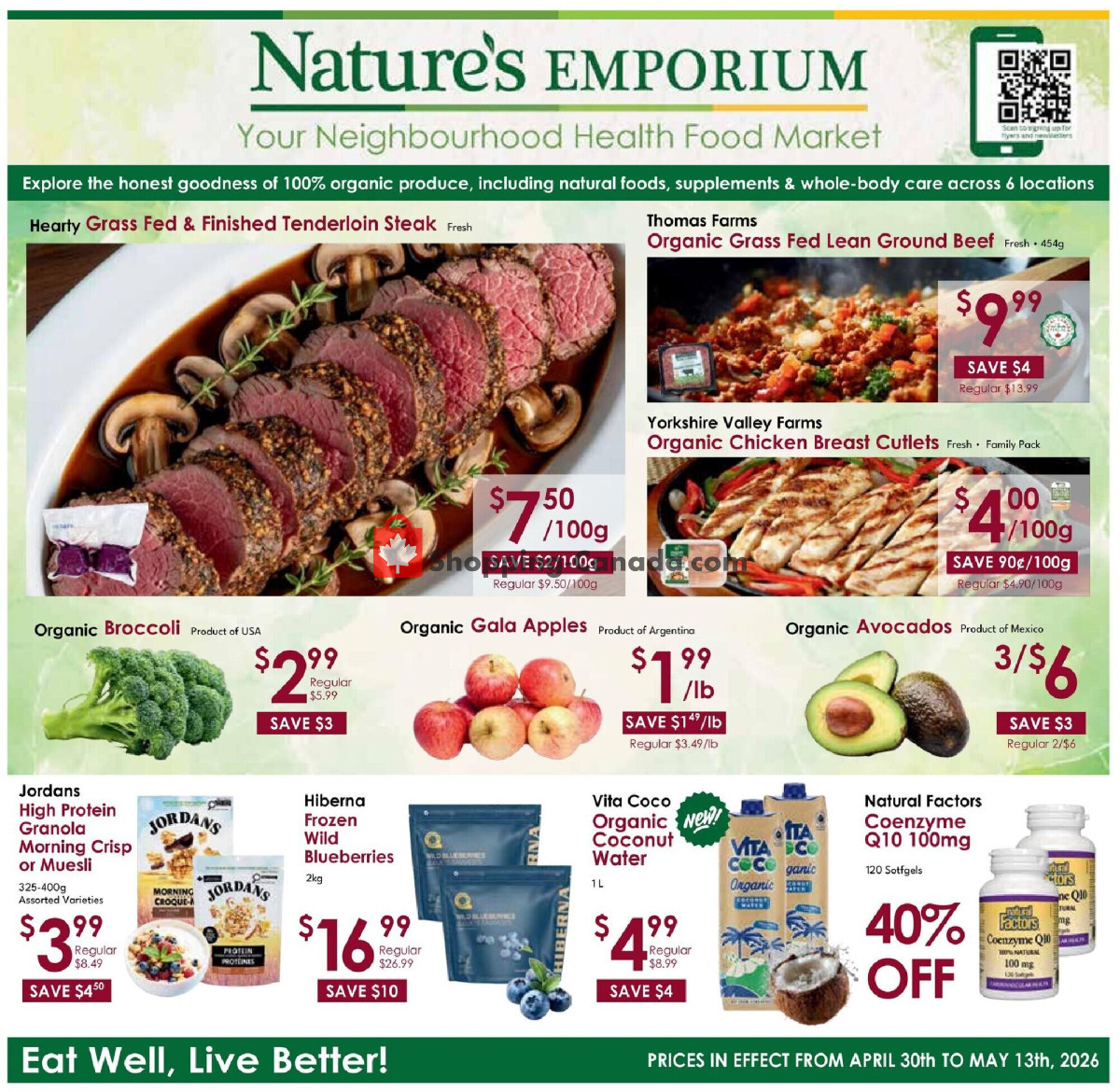 Nature's Emporium flyer from Thursday April 30, 2026 to Wednesday May 13, 2026 - page 1