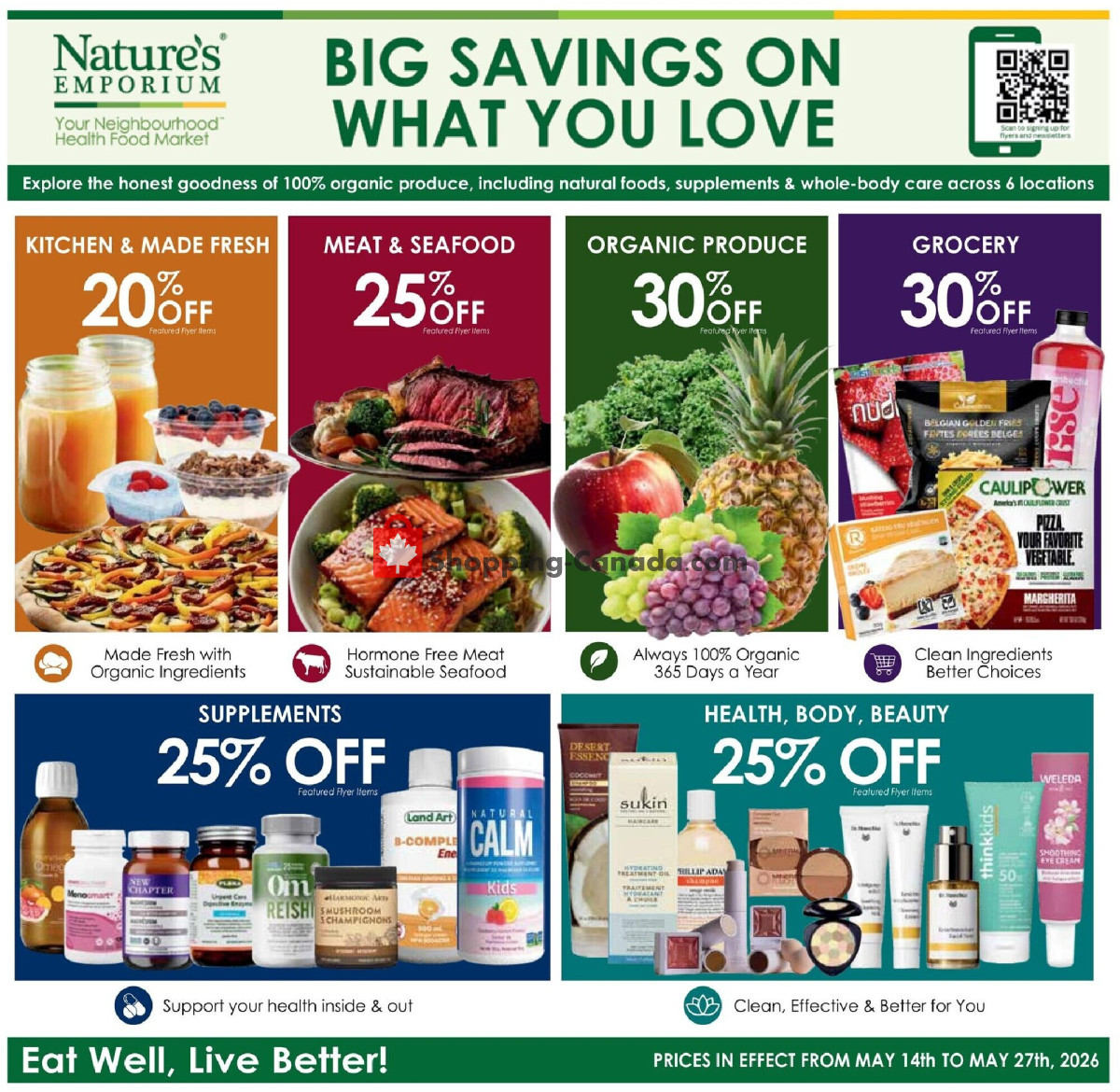 Nature's Emporium flyer from Thursday May 14, 2026 to Wednesday May 27, 2026 - page 1