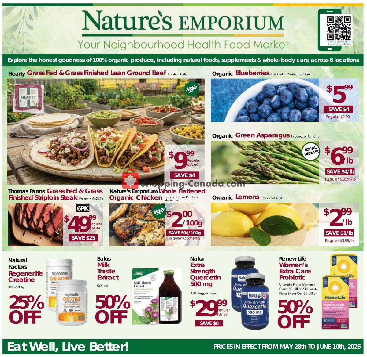 Nature's Emporium flyer from Thursday May 28, 2026 to Wednesday June 10, 2026 - page 1
