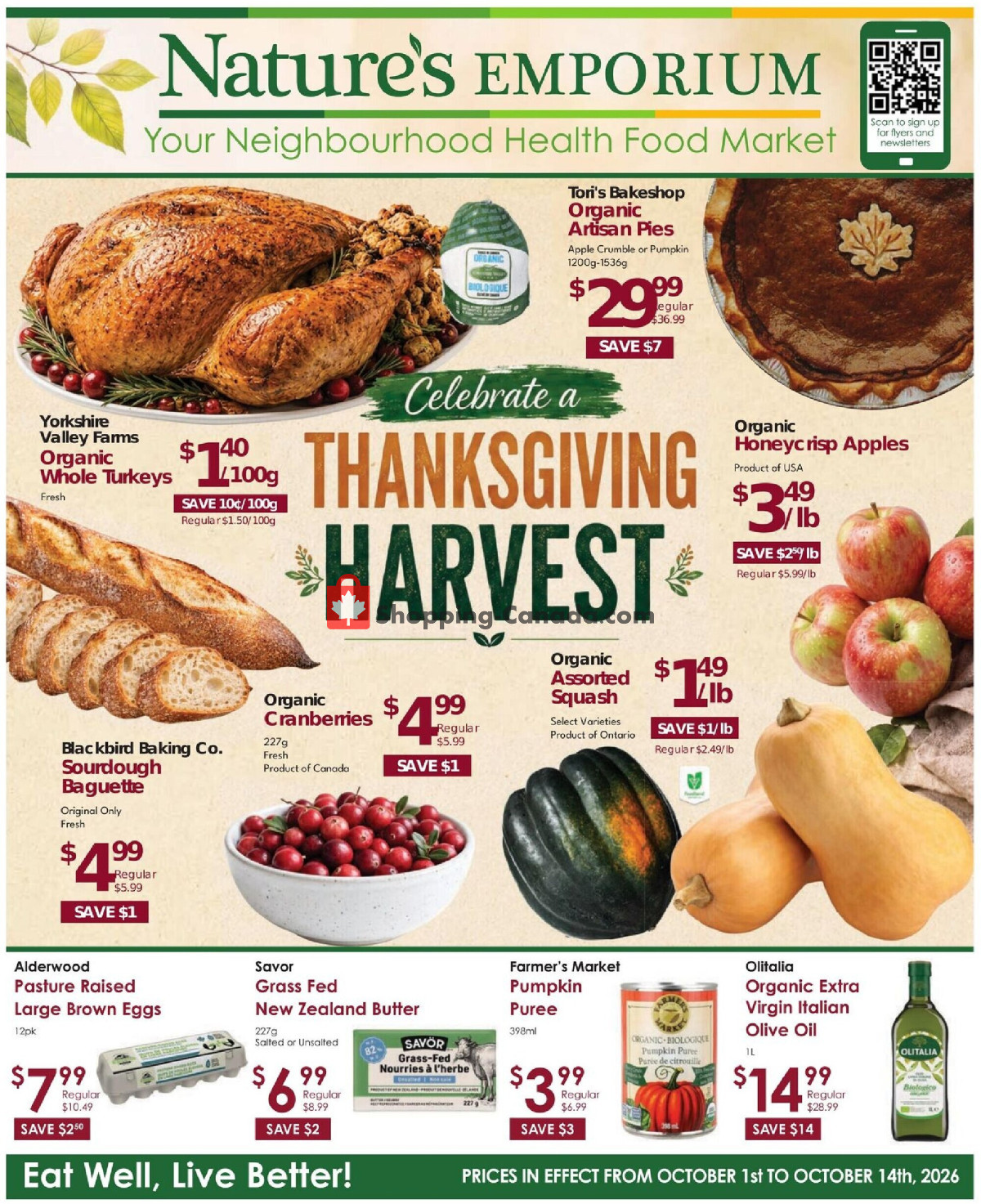 Nature's Emporium flyer from Thursday October 1, 2026 to Wednesday October 14, 2026 - page 1