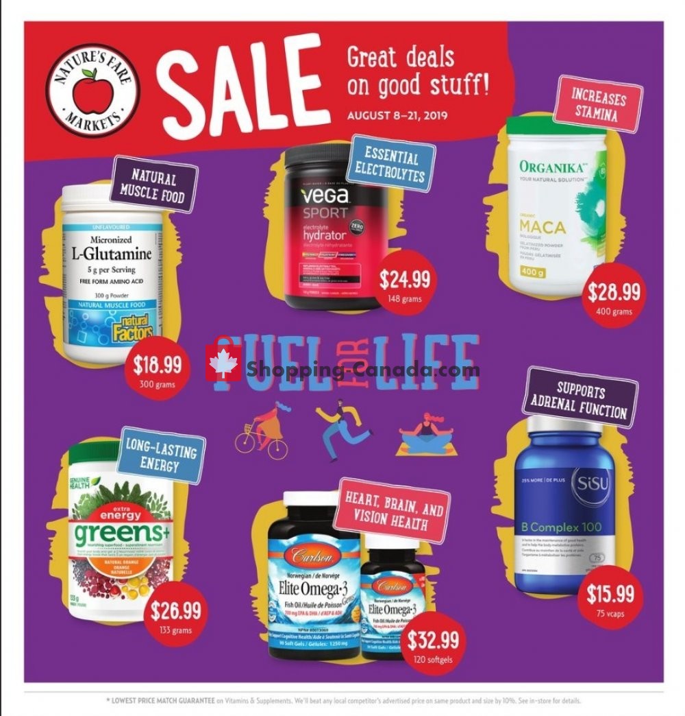 Nature's Fare Markets flyer from Thursday August 8, 2019 to Wednesday August 21, 2019 - page 1