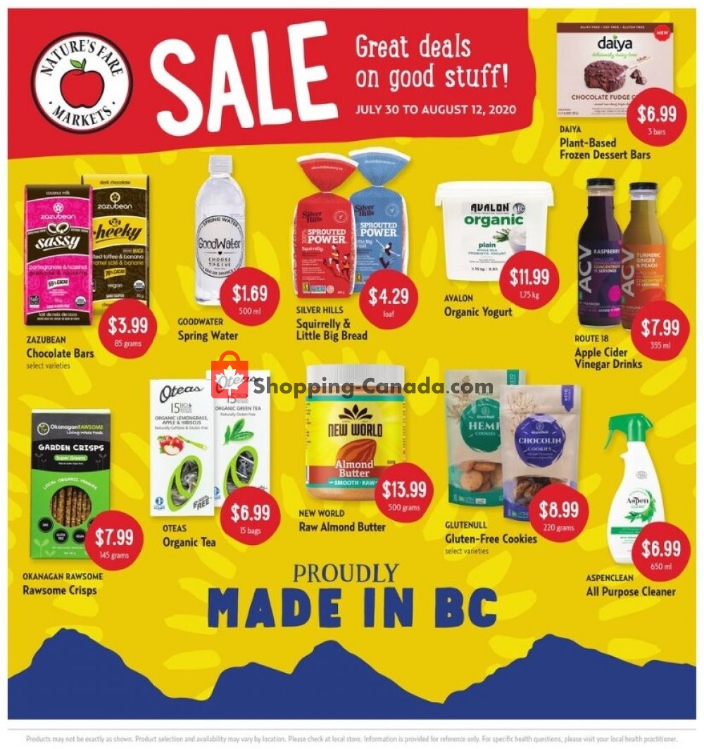 Nature's Fare Markets flyer from Thursday July 30, 2020 to Wednesday August 12, 2020 - page 1