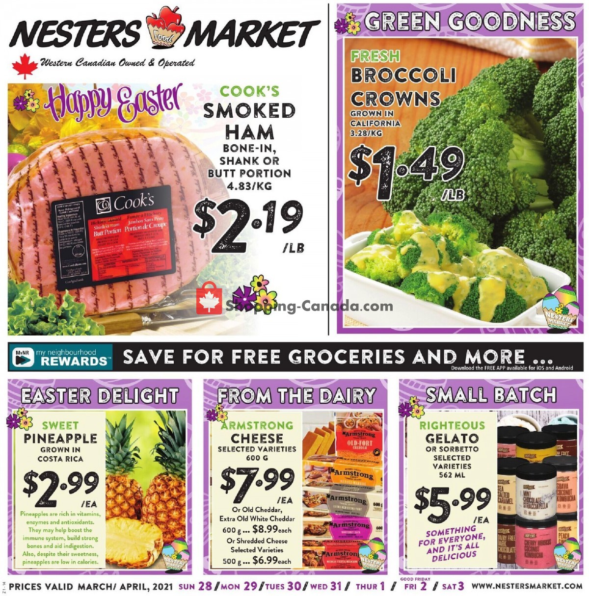 Nesters Market Grocery Stores flyer from Sunday March 28, 2021 to Saturday April 3, 2021 - page 1