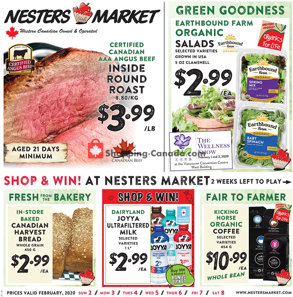 Nesters Market Grocery Stores flyer from Sunday February 2, 2020 to Saturday February 8, 2020 - page 1