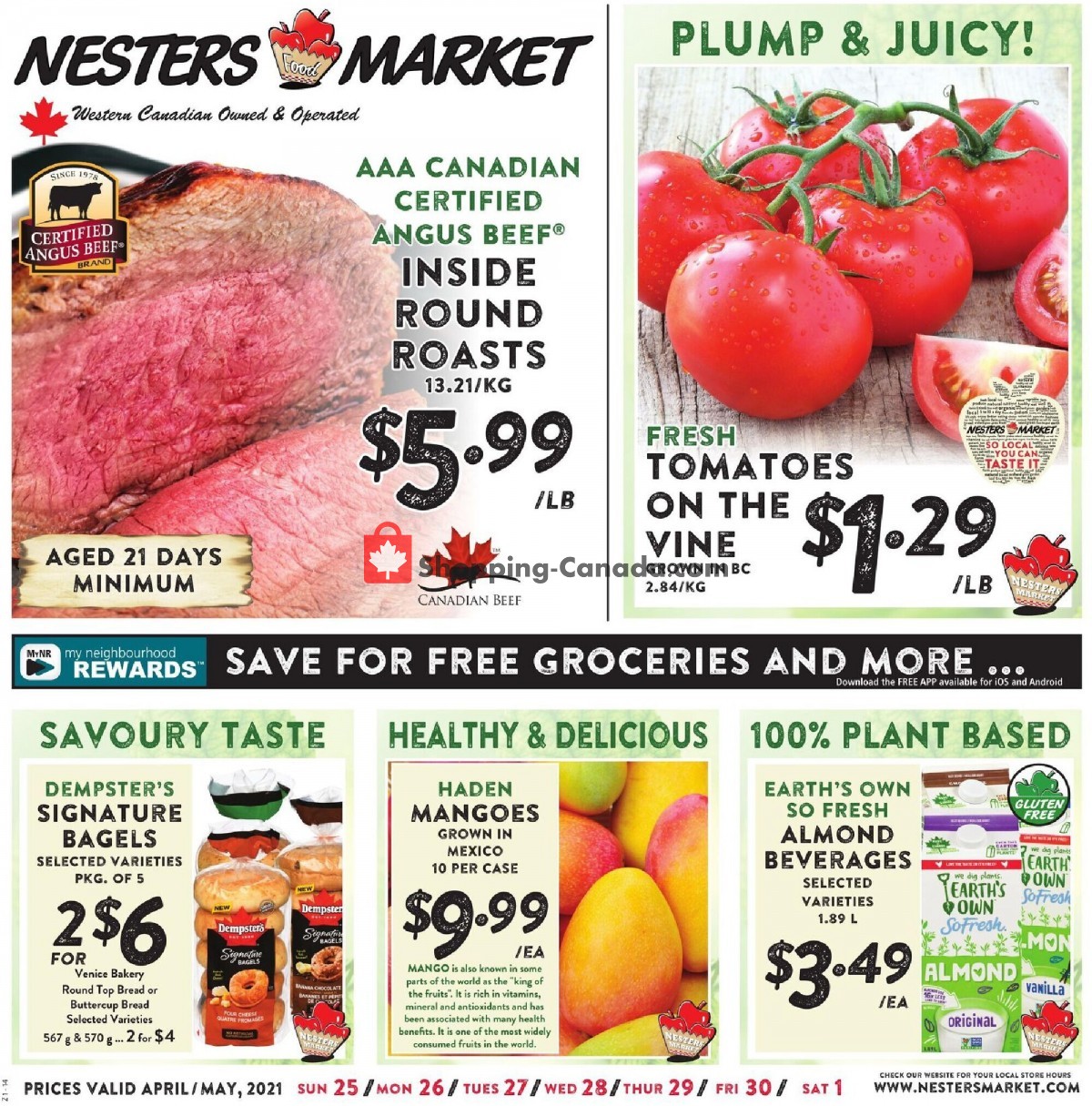 Nesters Market Grocery Stores flyer from Sunday April 25, 2021 to Saturday May 1, 2021 - page 1