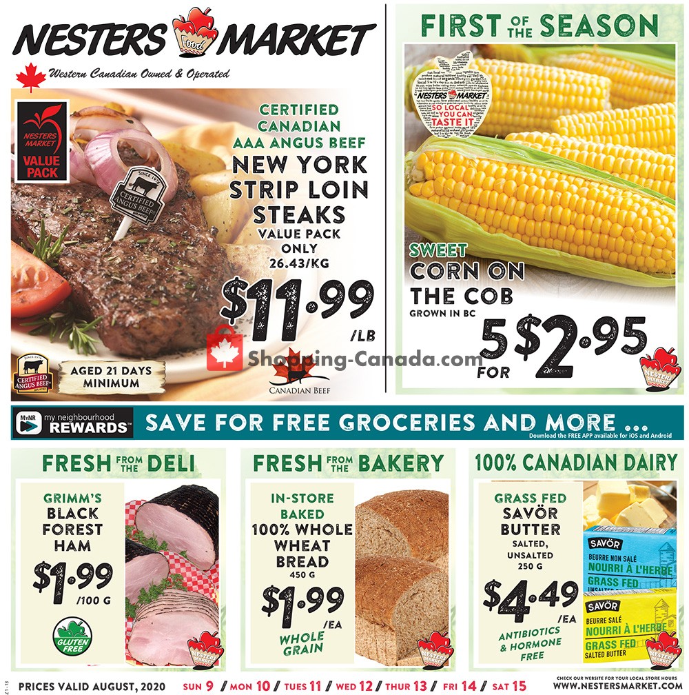 Nesters Market Grocery Stores flyer from Sunday August 9, 2020 to Saturday August 15, 2020 - page 1
