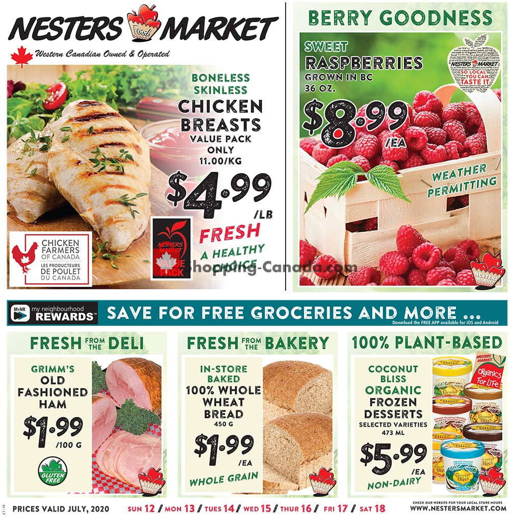 Nesters Market Grocery Stores flyer from Sunday July 12, 2020 to Saturday July 18, 2020 - page 1