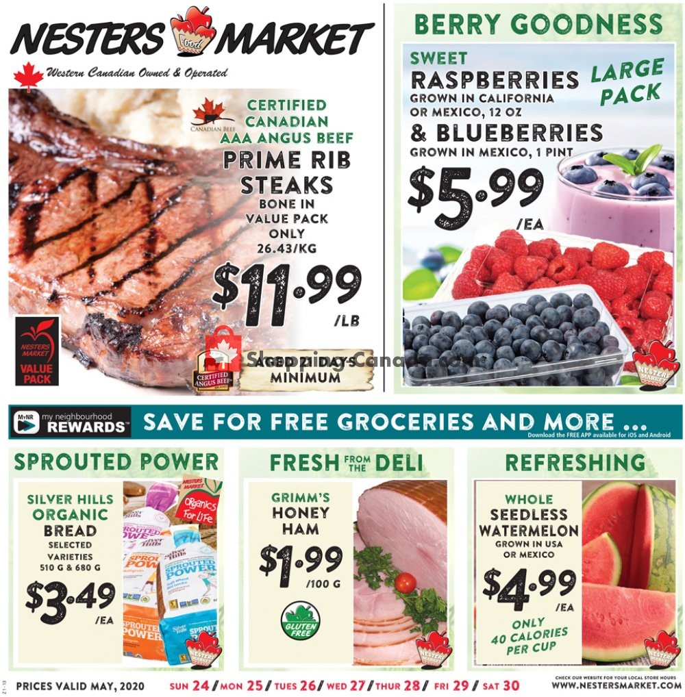 Nesters Market Grocery Stores flyer from Sunday May 24, 2020 to Saturday May 30, 2020 - page 1