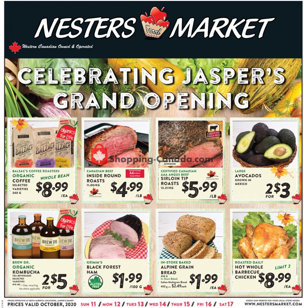 Nesters Market Grocery Stores flyer from Sunday October 11, 2020 to Saturday October 17, 2020 - page 1
