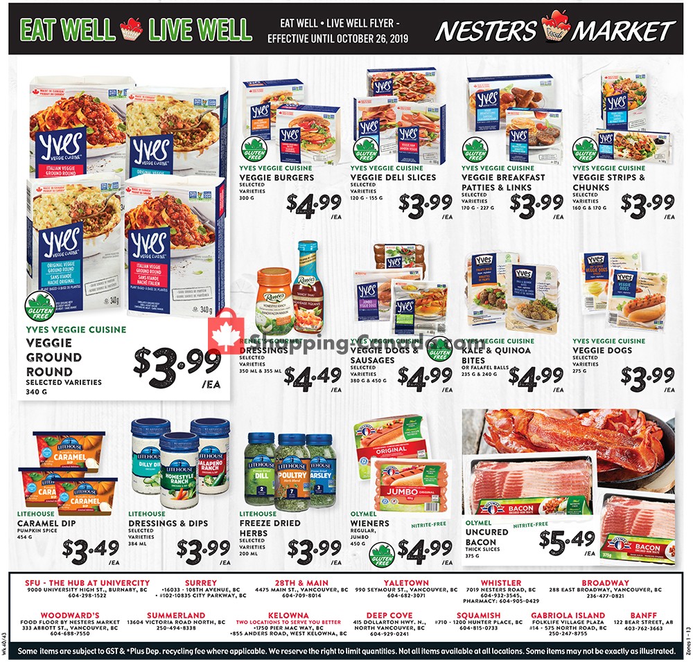 Nesters Market Grocery Stores flyer from Sunday October 6, 2019 to Saturday October 12, 2019 - page 12