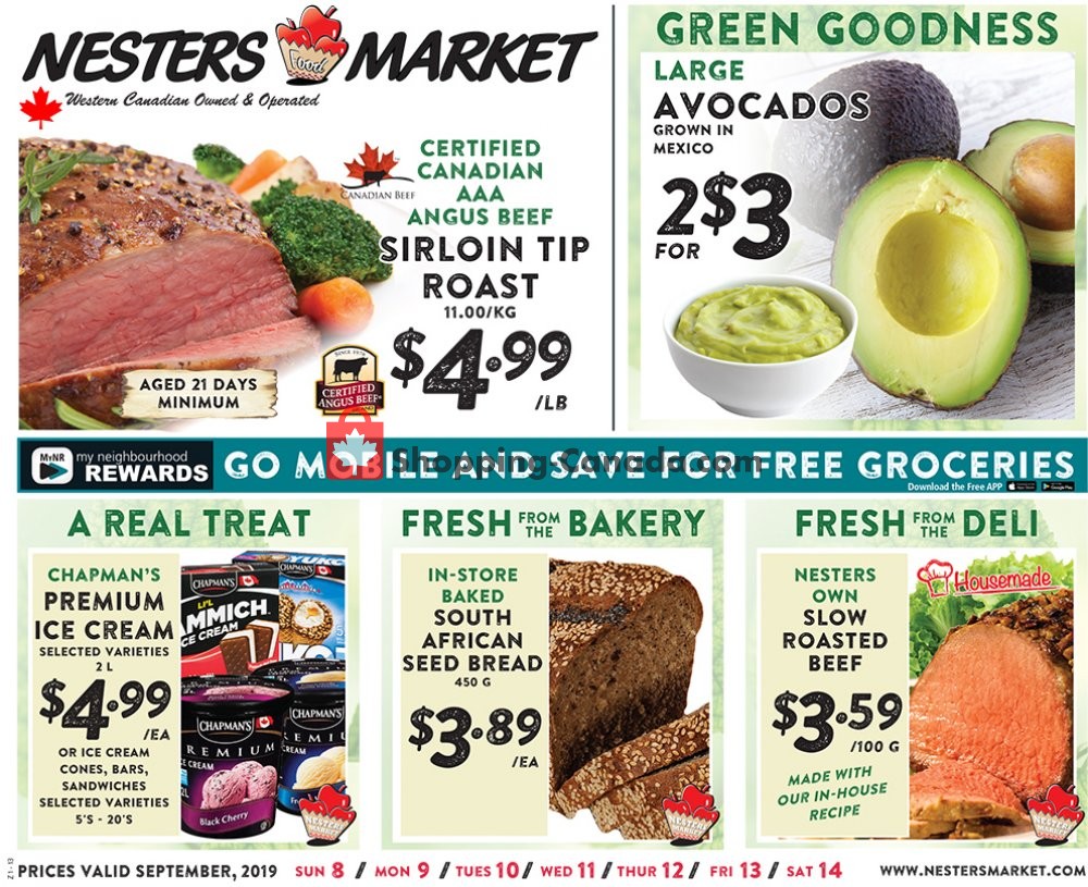 Nesters Market Grocery Stores flyer from Sunday September 8, 2019 to Saturday September 14, 2019 - page 1