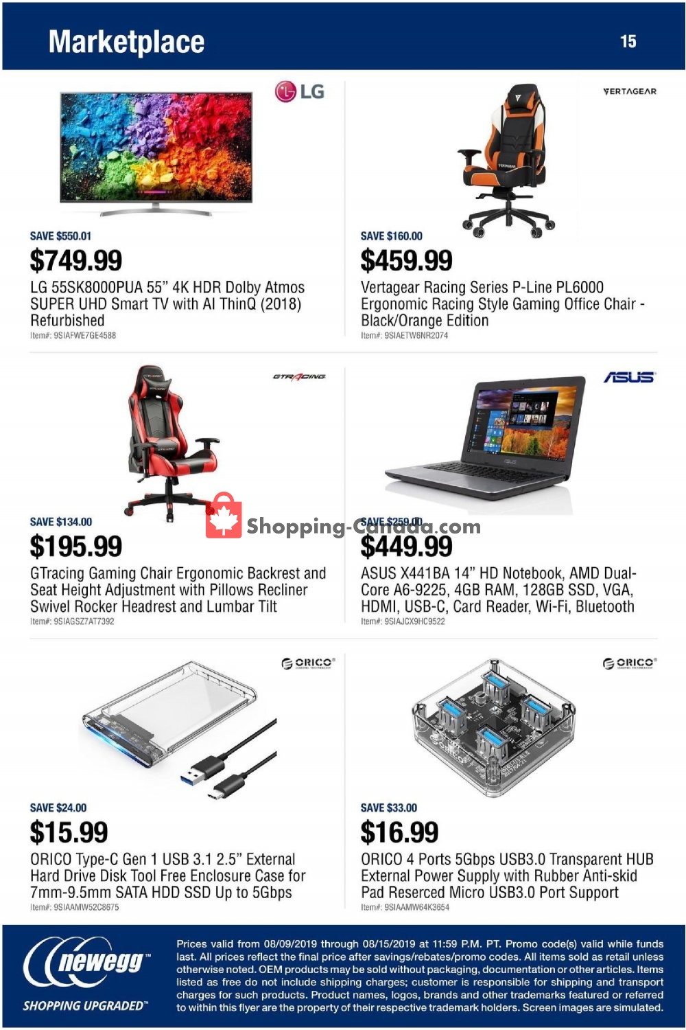 Newegg flyer from Friday August 9, 2019 to Thursday August 15, 2019 - page 15