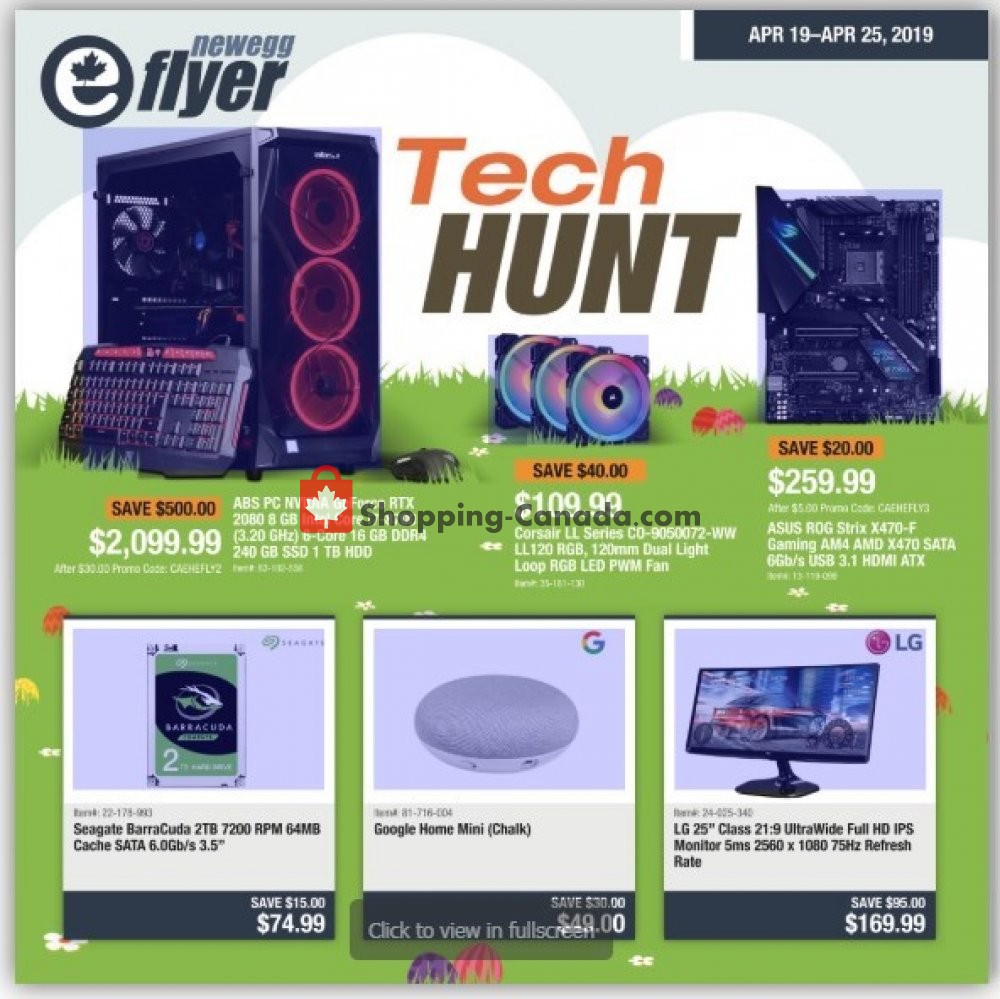 Newegg flyer from Friday April 19, 2019 to Thursday April 25, 2019 - page 1