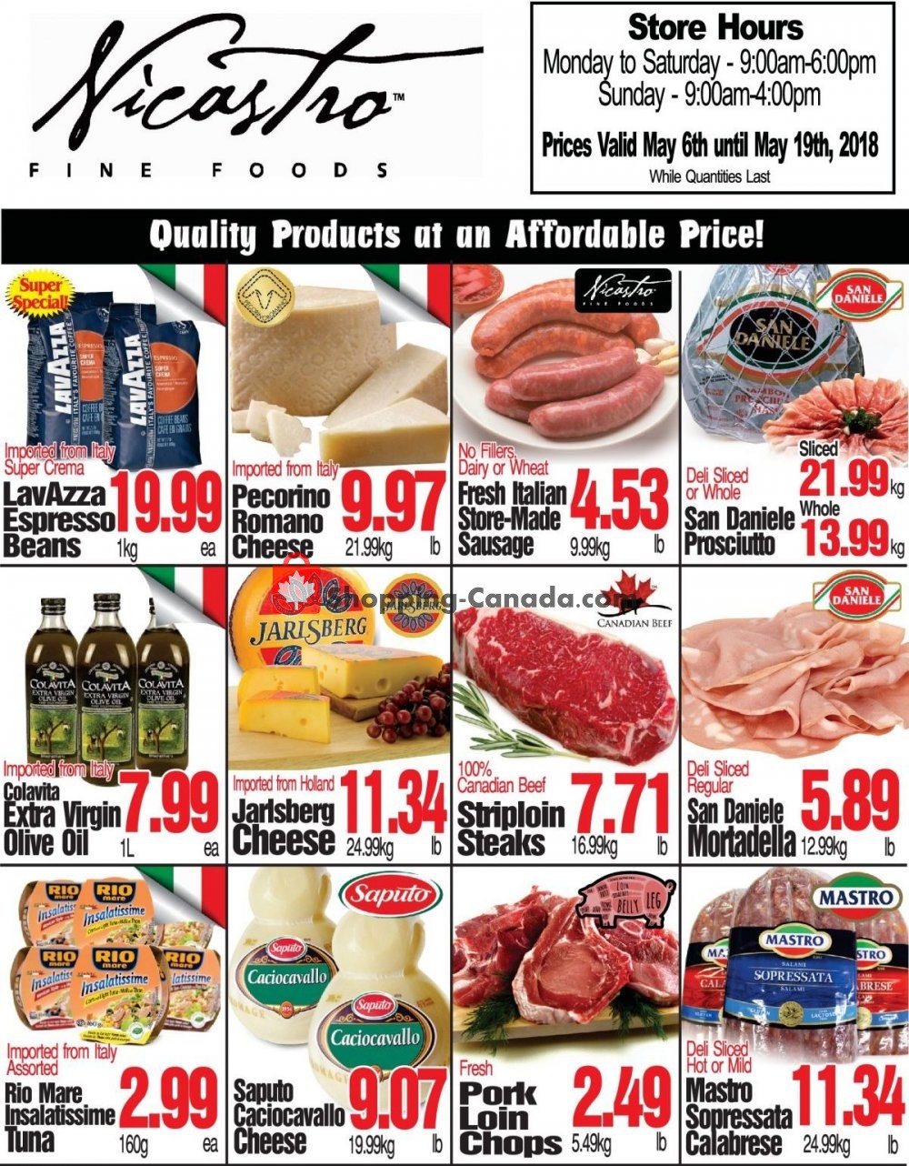NICASTRO'S Italian Food flyer from Monday May 6, 2019 to Sunday May 19, 2019 - page 1