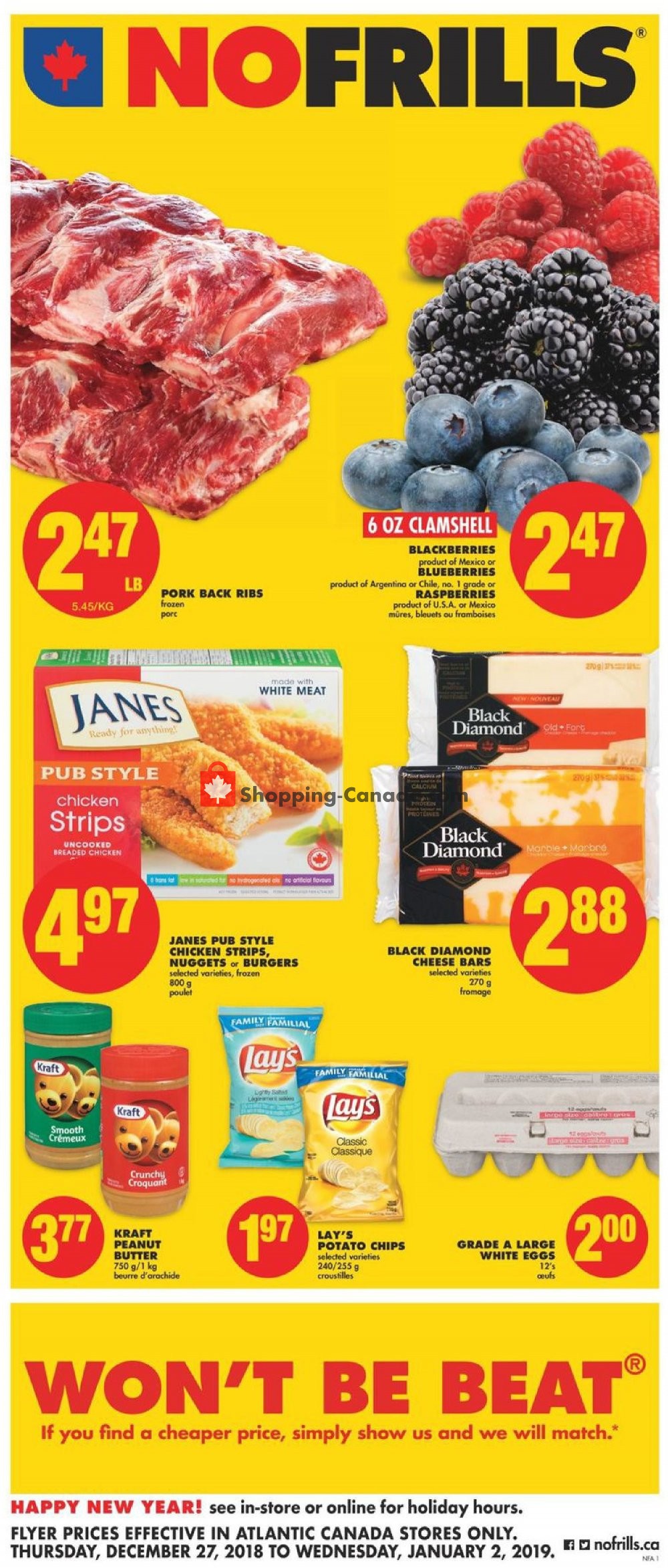 No Frills flyer from Thursday December 27, 2018 to Wednesday January 2, 2019 - page 1