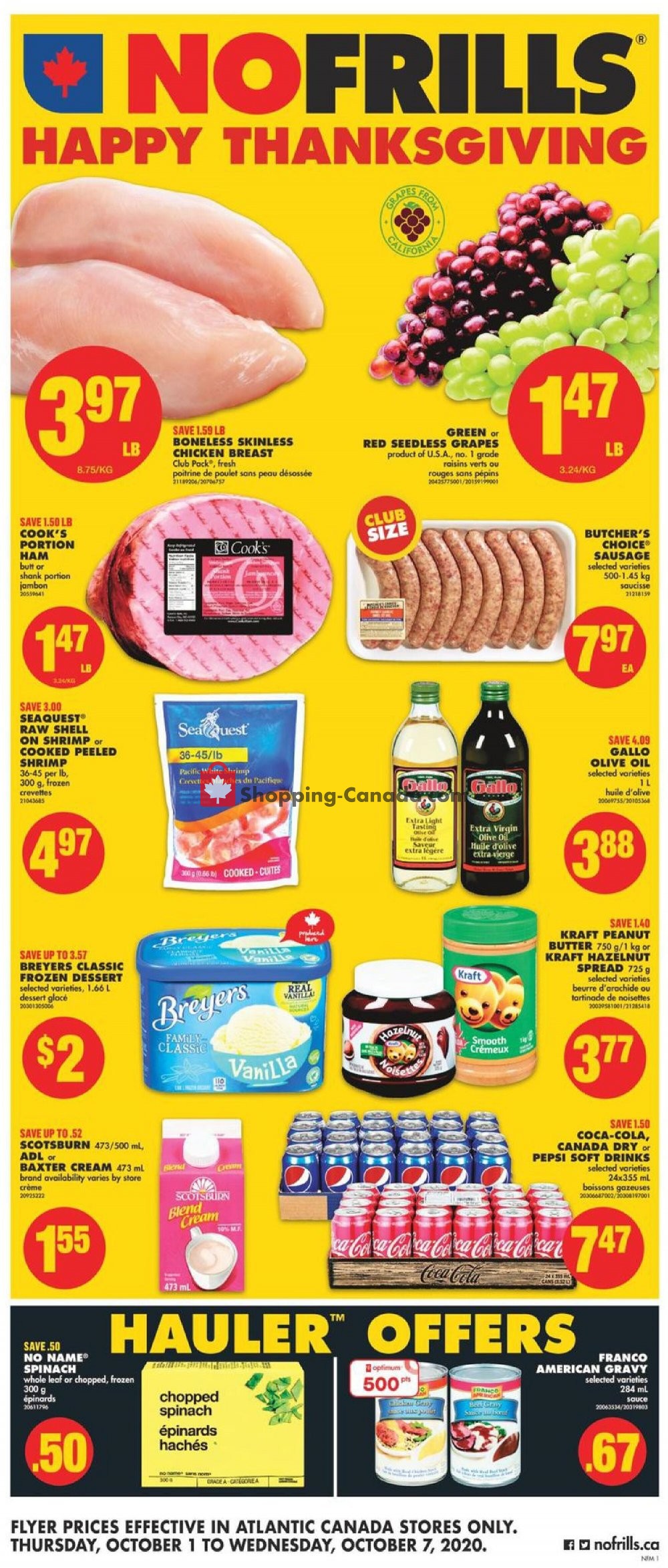 No Frills Canada, flyer - (Happy Thanksgiving - Atlantic ...
