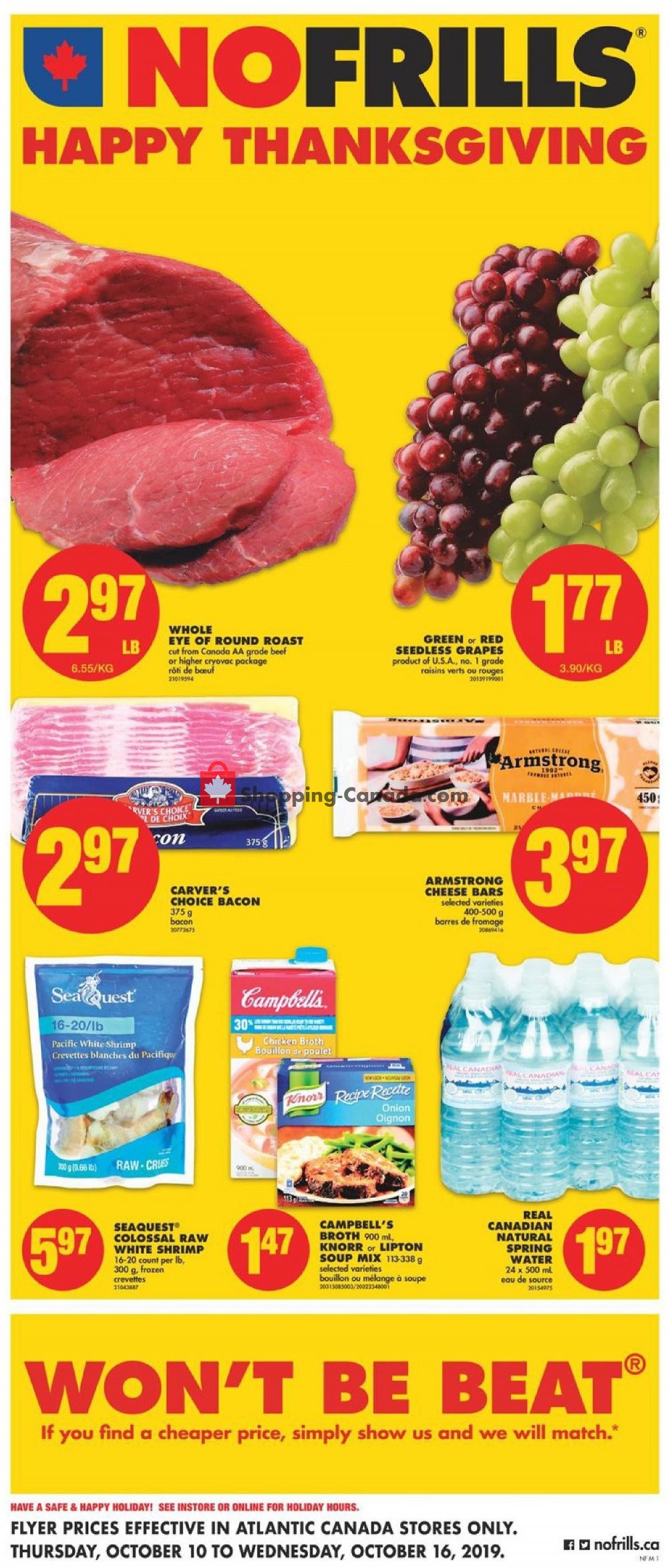 No Frills flyer from Thursday October 10, 2019 to Wednesday October 16, 2019 - page 1