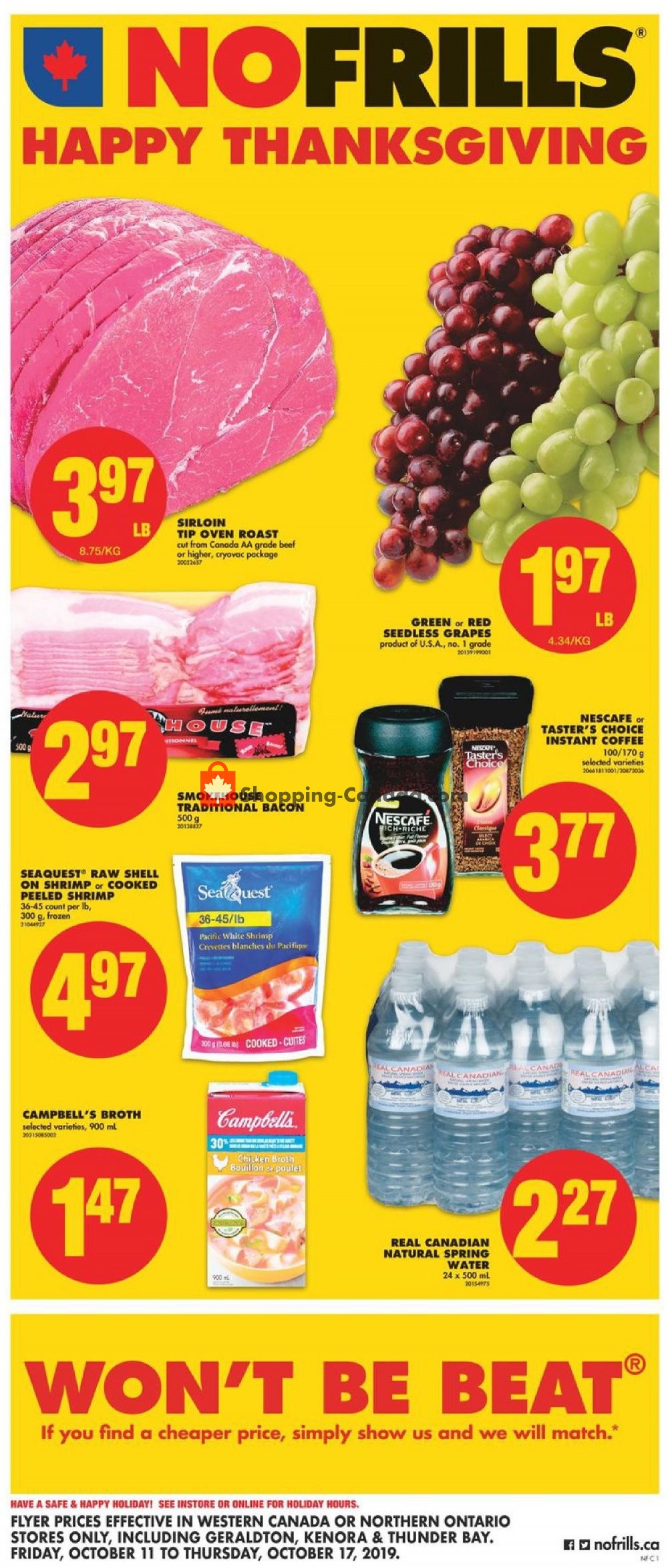 No Frills flyer from Friday October 11, 2019 to Thursday October 17, 2019 - page 1